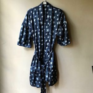 TopShop Stars Navy Robe 3/4 sleeves Small